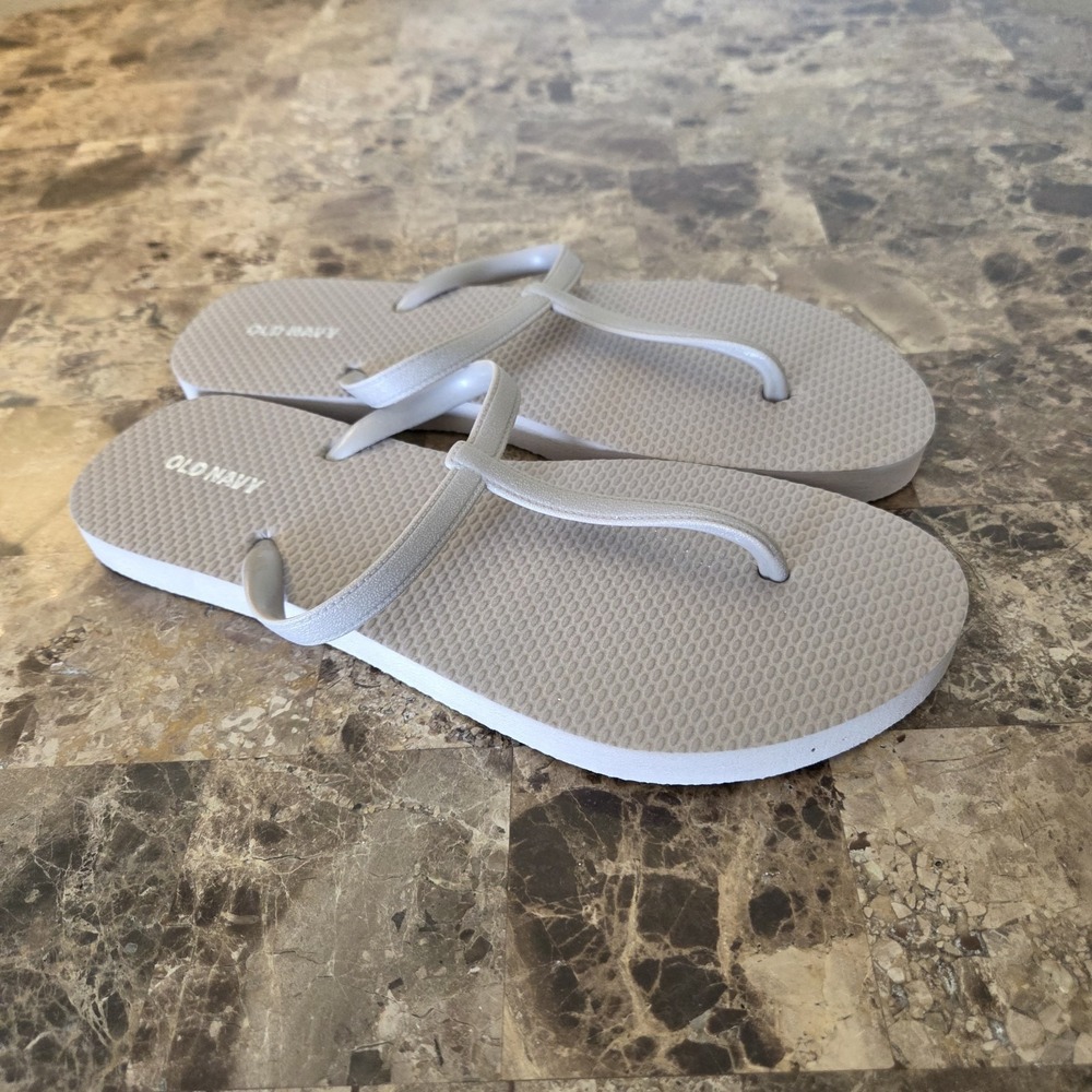 Old Navy sz 8 gray t-strap flip flops sandals casual lightweight summer vacay